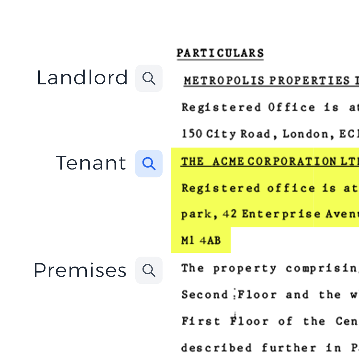 Evidence-based lease extraction preview